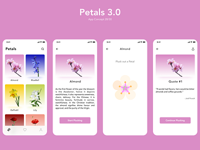 Petals 3.0 app clean design flat inspiration ios mobile petals quotes typography ui ux