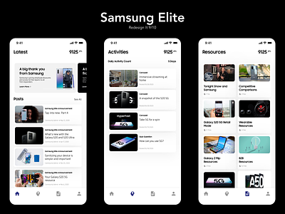 Samsung Elite app clean design flat ios mobile samsung samsung galaxy training ui ux