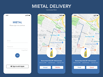 MIETAL Delivery app branding clean client clientwork design flat ios mobile typography ui ux