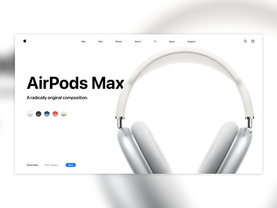 AirPods Max (Website Concept) airpods airpods max clean design ui ux website