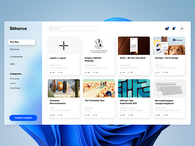 Behance (Windows 11 Application Concept)