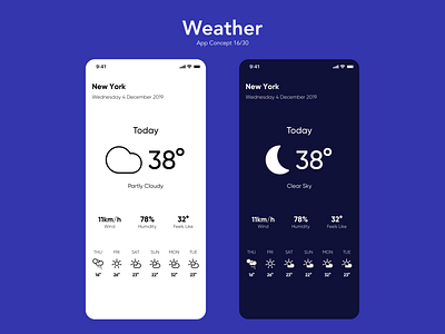 Weather app clean design flat ios mobile typography ui ux weather app weather forecast