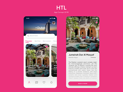HTL app branding clean design flat ios mobile travel traveling typography ui ux