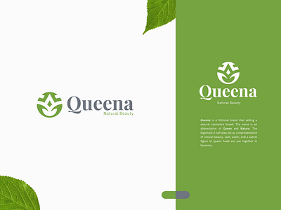 Queen Nature Logo beauty branding cosmetic crown graphic design leaf leaves logo logo design logo designer logo for sale logo maker minimalist nature queen ready made logo simple spa vector wellness
