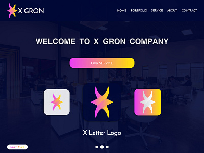 X Gron Minimalist Logo X Modern Letter Logo Design