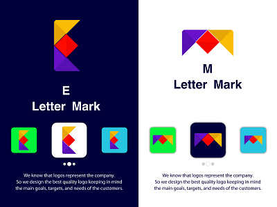 E + M Letter Logo Design Modern Minimalist Logo Design