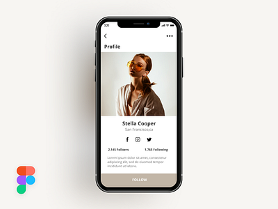 Profile page app fashion grapicdesign ui ux