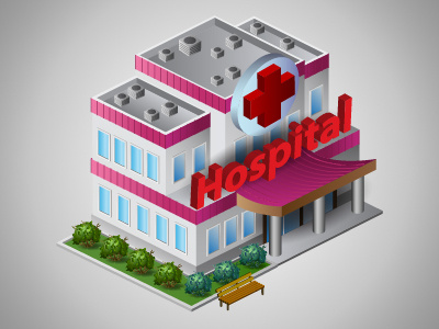 Hospital icon illustrator isometric store vector