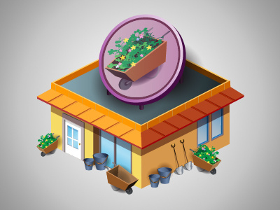 Store Agricultural Commodities icon illustrator isometric store vector