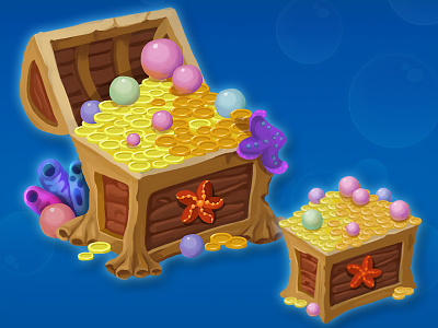 Chests for "Sea Quest" game chest game pearls sea tresure