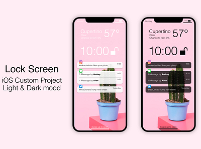 iOS Lock Screen mockups adobexd apple design design app ios mobile mockup redesign ui ux
