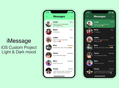 iOS iMessage chat mockup adobexd chat app design ios message mobile mockup mockup design redesign ui ux