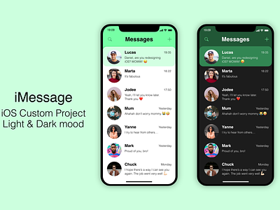 iOS iMessage chat mockup