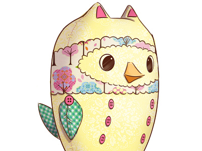 Owl Plush Toy Concept animal concept cute fabric illustration owl pattern stuffed toy