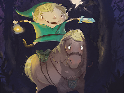 Legend Of Zelda- Happy Link cute epona forest happy horse link navi night nintendo sword zelda