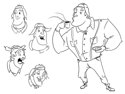 Hugo Sugabush animation canadian character design expressions maple syrup tea wip