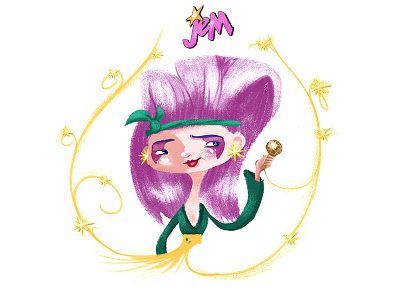 Jem! 80s cartoon character design cute illustration jem retro