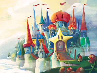 Mushroom Kingdom- WIP illustration kingdom marioland mushroom nes snes super mario wip