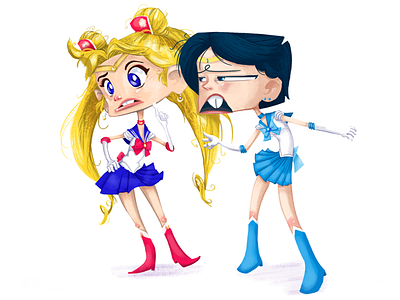 Sailor Moon WIP anime character design cute illustration sailor mercury sailor moon
