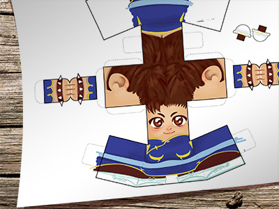 Chun li Paper Toy chun li fan art fanexpo nintendo paper paper toy snes street fighter