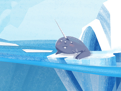 Ollie the 3 Eyed Narwhal arctic concept environment ice illustration narwhal otmar scene