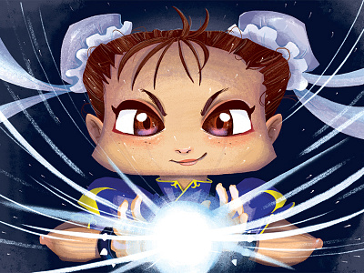 Chun-Li artist card chun li fan art fangamer illustration nintendo snes street fighter