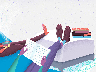 Put your feet up illustration relax styleframe