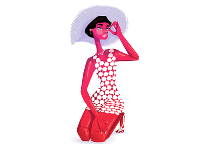 Dottie Dress 1960s character design female illustration sixties
