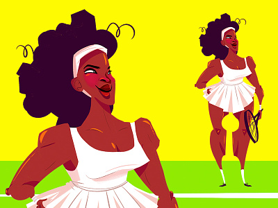 Serena character character design cute illustration serena williams tennis wimbledon