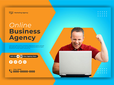 Online Business Agency Web Banner concept