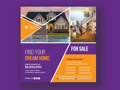 Home Sale Social Media Banner banner banner sale home home sale banner homesale housesale rent sale template vector
