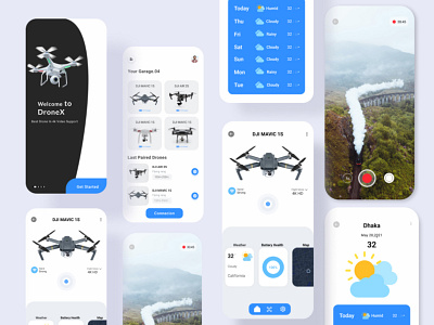 Flying Drone Mobile App camera drone drone camera iso mobile app ui