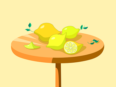 lemons art design digital 2d digital art drawing fruits illustration illustration art lemon lemonly lemons table vegan vegetarian yellow