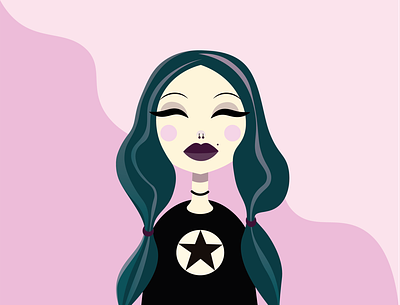 women avatar character digital art drawing goth goth girl illustration lgbt paintig web design