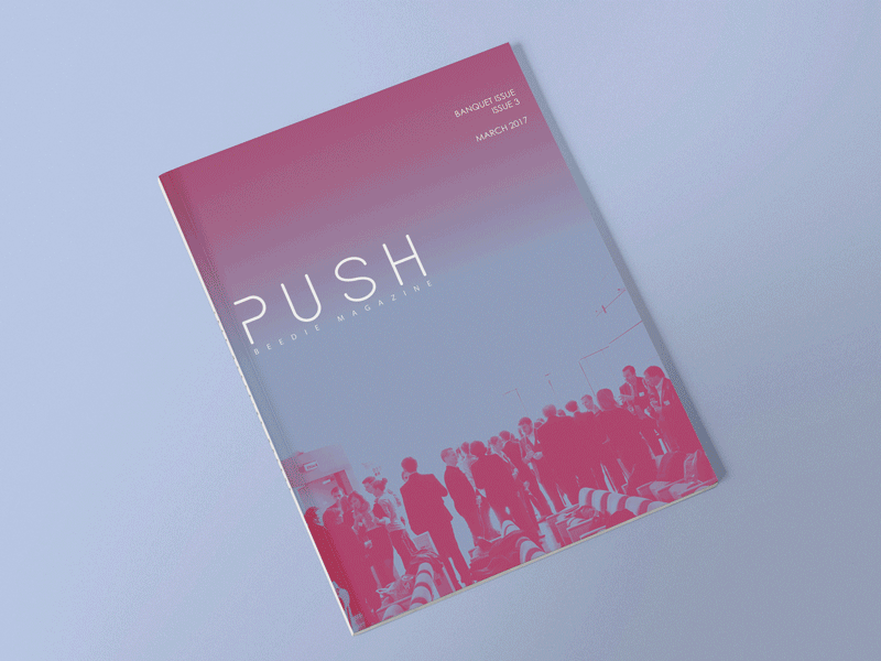 02 PUSH - Magazine design illustration indesign logo magazine magazine cover print sfu spread spreads
