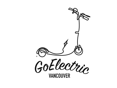 01 GoElectric - Logo badge branding geometric illustration line art logo modern scooter tour