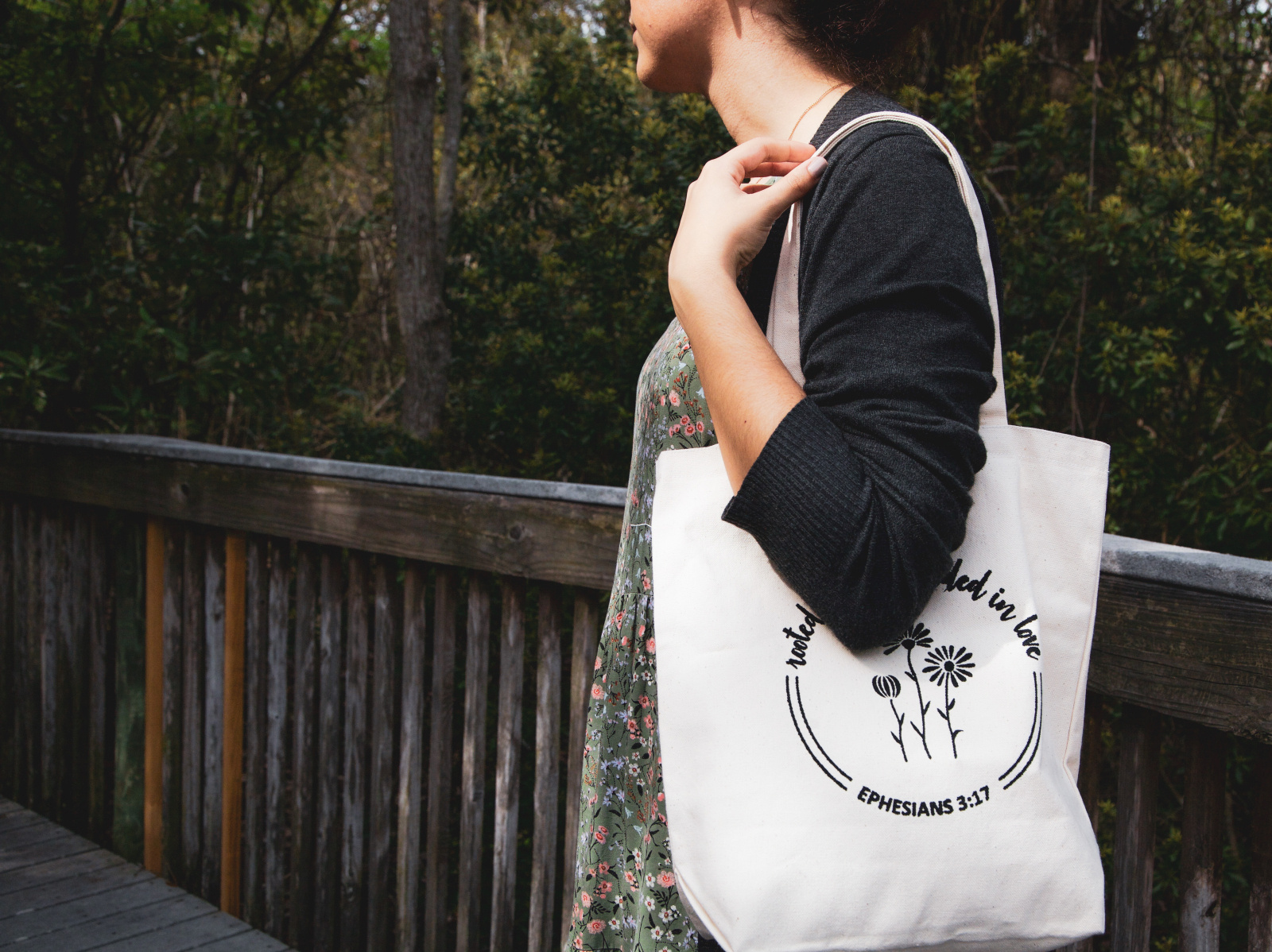 Rooted and Grounded in Love tote bag by Elizabeth Matias on Dribbble