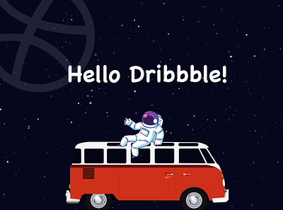 Hello, Dribbble! 1stshot 3d art ball debut design hello illustration illustrator invite logo minimal ui ux