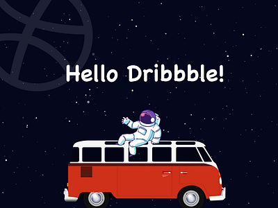 Hello, Dribbble! 1stshot 3d art ball debut design hello illustration illustrator invite logo minimal ui ux