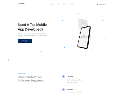 Page for service which creates your new mobile app! app art branding create new design like likes logo typography ui ux web