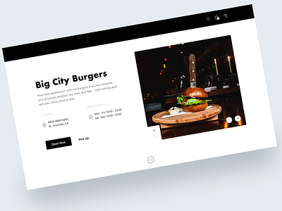 First screen app art burger burgers design designer desktop invite like minimal typography ui ux web