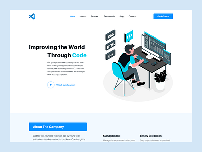 Landing Page, first screen