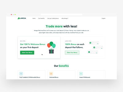 Amega | Partners Landing Page app art design invite landing landing design landing page landing page design landingpage like minimal typography ui ux web