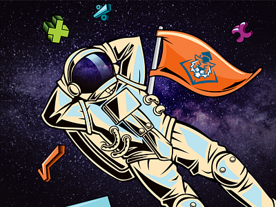 Astronaut Illustration asian astronaut illustration math school space vector