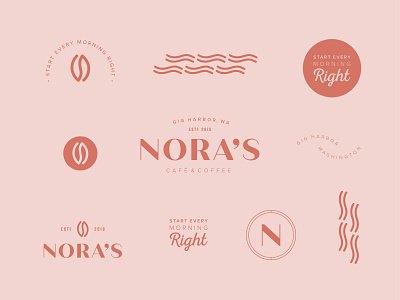 Nora's Café & Coffee - Logo Marks by Tessa De Jong on Dribbble