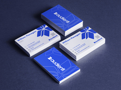 Business Card blue branding business businesscard dark design flat form illustration logo logotype print prints vector