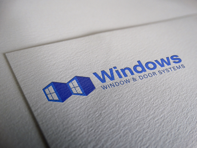 Logo for window and door systems blue brand company design door logo logotype paper presentation simple texture window