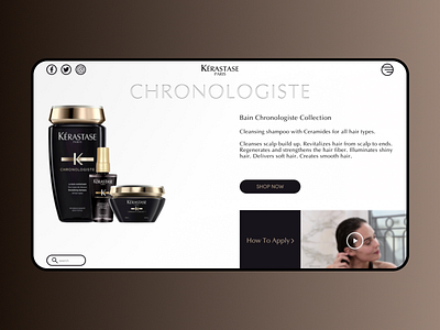 Kérastase Hair Products - Web Design creative design design designer figma figmadesign landing page design typography ui ui design web design website design