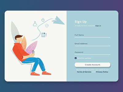 Sign Up UI affinity designer creative design design figmadesign form illustration sign up signup ui ui design ux web design