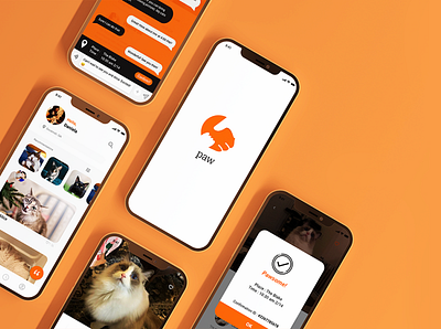 PAW app design interactive design logo ui ui ux ux